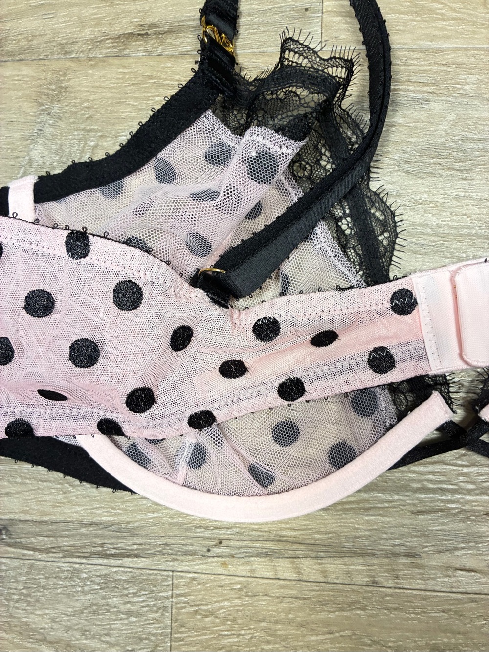 Victoria Secret Polka Dot Sheer Unlined Demi Lace Bra - Picture 8 of 10